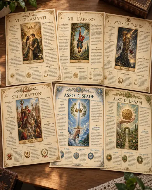 Le carte dei Tarocchi illustrate